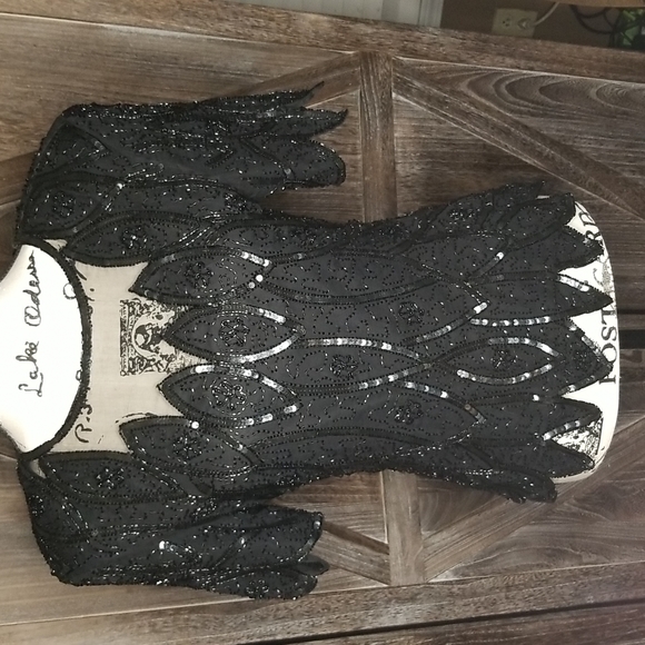 Stenay Tops - Vintage Stenay Silk Beaded Sequin Cocktail Blouse-size Med